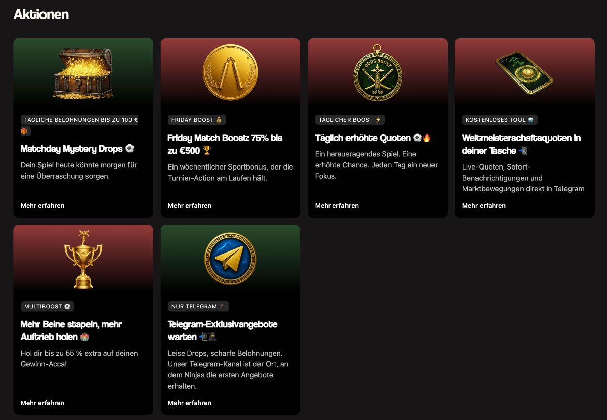 Betninja Bonus Angebote